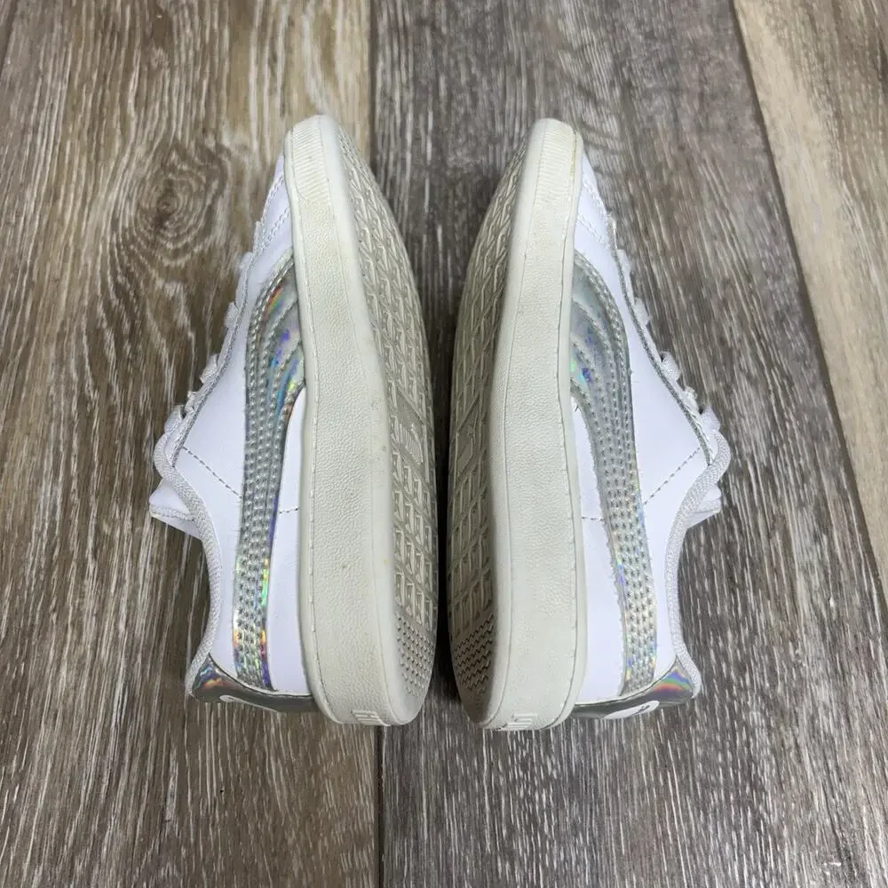 Puma Infant Youth Size 9C Classic White Silver Leather 381499-01 Sneaker Shoes